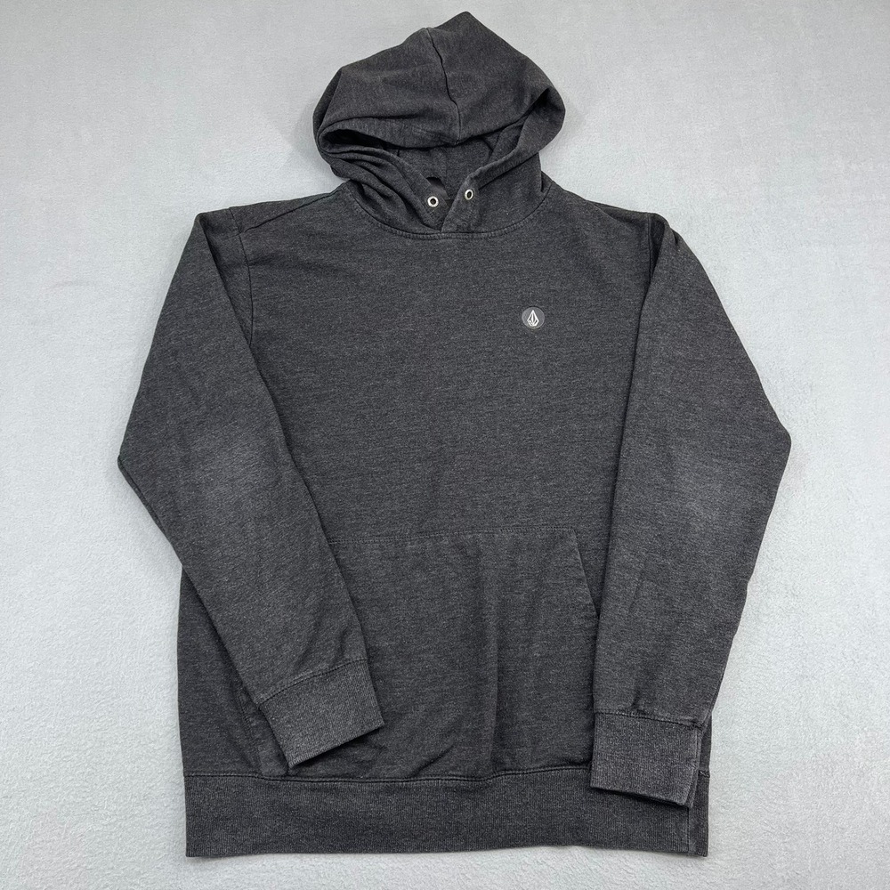 Volcom Stone Mens Hoodie Charcoal Heather‎ Grey Pullover Sweatshirt Size Medium